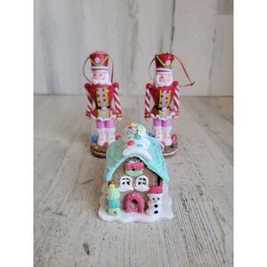 Clay dough glitter gingerbread Nutcracker soldier Xmas ornament set